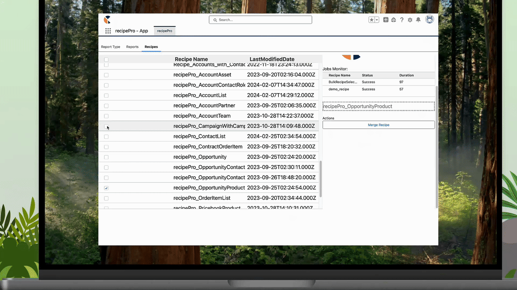 Merging recipe configurations